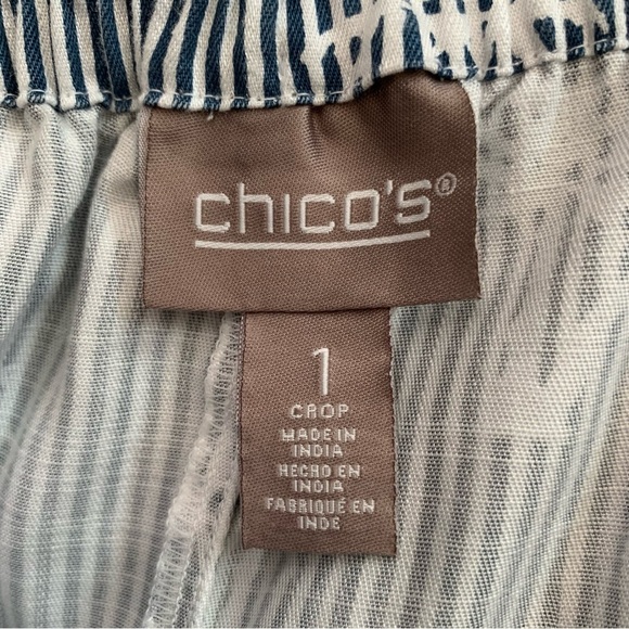 Chico's 100% Lyocell Island Palm Colonial Coast Pull On Cropped Pants, Sz Medium - Picture 9 of 13
